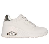 Skechers Donna Uno Wedge - HI Steps Sneaker in Bianco, Taglia 38