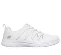 Skechers Donna Virtue - She Sparkles Slip-On Shoes in Bianco/Oro, Taglia 38.5, Vegan