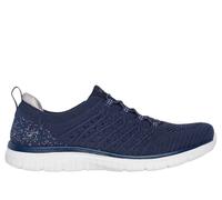 Skechers Donna Virtue - Show Runner Sneaker in Blu Navy Blue, Taglia 39.5 Wide , Vegan, Lavabile in lavatrice
