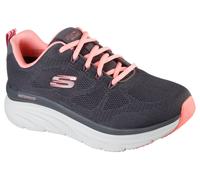 Skechers Donna Waterproof Relaxed Fit: D'Lux Walker - Get Oasis Sneaker in Carbone/Corallo, Taglia 36, Vegan