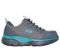 Skechers Donna Work Slip-Resistant: Arch Fit - Ebinal Sneaker in Grigio/Verde Acqua, Taglia 37
