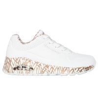 Skechers Donna x JGoldcrown: UNO - Loving Love Sneaker in Bianco/Rosa Oro, Taglia 37.5