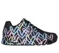 Skechers Donna x JGoldcrown: UNO - Spread the Love Sneaker in Nero/Rosa/Turchese, Taglia 39