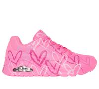 Skechers Donna x JGoldcrown: UNO - Spread the Love Sneaker in Rosa Fluo, Taglia 42
