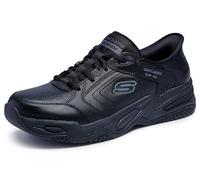 Skechers Durham - Sneaker da uomo senza lacci, senza mani, nero, 45.5 EU