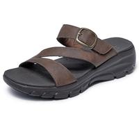 Skechers Sandalo da donna Easy Going-Slide, Cioccolato, 41 EU