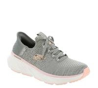 Skechers Edgeride Impression, Scarpe da Ginnastica Donna, Green Knit/Orange Trim, 38.5 EU