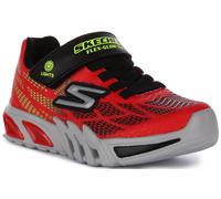 SKECHERS Elastico Brilla Elite Intrecciata Luce Scarpe Cinghia Nero Rosso UK 9 -