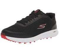 Skechers Elite 5 Range Relaxed Fit Waterproof Spikeless Golf Shoe, Scarpe da Ginnastica Uomo, Nero e Rosso, 45.5 EU