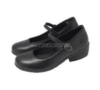 Skechers Elsit Black Women Faux Leather Work Casual Heel Shoes 108230-BLK