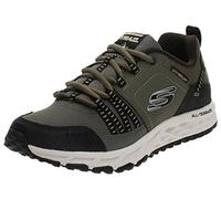 Skechers Escape Plan, Scarpe da Escursionismo Uomo, Verde Olive Leather Mesh Black Trim Olbk, 42 EU