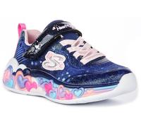 Skechers Eternal Magico Luce Sparkle Ragazze Scarpe Sportive IN Navy UK 1 - 14