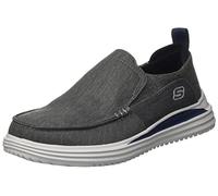 Skechers Evers Comprovati, Mocassino basso Uomo, Tela Lavata Carbone, 45 EU