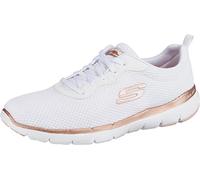 Skechers Flex Appeal 3.0 First Insight, Sneakers Donna, Bianco White Mesh Rose Gold Trim, 39.5 EU