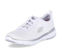 Skechers Flex Appeal 3.0 First Insight, Sneakers Donna, Bianco White Mesh Silver Trim, 37 EU