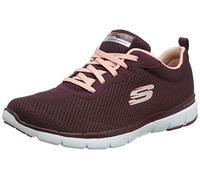 Skechers Flex Appeal 3.0 First Insight, Sneakers Donna, Marrone Red Burgundy Mesh Pink Trim, 35 EU