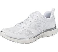 Skechers Flex Appeal 4.0 - Active Flow, Scarpe da ginnastica Donna, Bianco White Leather Mesh Trim, 41 EU