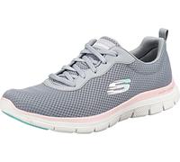 Skechers Flex Appeal 4.0 Brilliant View, Scarpe da ginnastica Donna, Gray Mesh Light Pink Trim, 41 EU