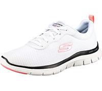 Skechers Flex Appeal 4.0 Brilliant View, Scarpe da ginnastica Donna, White Mesh Black Pink Trim, 40 EU