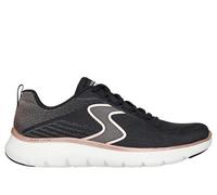 Skechers Flex Appeal 5.0 Luxe GlowSneaker Donna, Rete Nera con Finiture in Oro Rosa, 38.5 EU