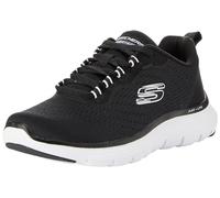 Skechers Flex Appeal 5.0 New Path, Sneaker Basse Donna, Black Mesh/White Trim, 40 EU