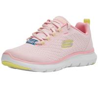 Skechers Flex Appeal 5.0 New PathSneaker Donna, Rosa Mesh Giallo Trim, 35 EU