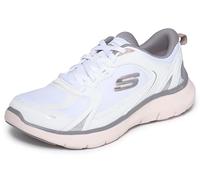 Skechers Flex Appeal 5.0 Retro Rush, Scarpe da Ginnastica Donna, White Duraleather/Mesh/Multi Trim, 40 EU