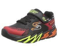 Skechers Flex-glow Bolt, Scarpe sportive Bambini e ragazzi, Black Synthetic Textile Red Orange Ye, 23 EU
