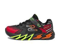 Skechers Flex-glow Bolt, Scarpe sportive Bambini e ragazzi, Black Synthetic Textile Red Orange Ye, 32 EU