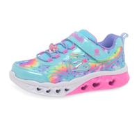 Skechers Flutter Heart Lights Groovy Swirl, Scarpe sportive Bambine e ragazze, Turquoise Sparkle Mesh Hot Pink Trim, 27 EU