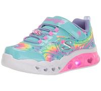 Skechers Flutter Heart Lights Groovy Swirl, Scarpe sportive Bambine e ragazze, Turquoise Sparkle Mesh Hot Pink Trim, 33.5 EU