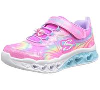Skechers Flutter Heart Lights Groovy Swirl, Scarpe sportive Bambine e ragazze, Turquoise Sparkle Mesh Hot Pink Trim, 32 EU