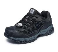 Skechers for Work 77055 Cankton Athletic - Sneaker da Lavoro con Punta in Acciaio, Nero (Nero/Carbone), 43 EU