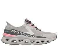 Skechers Glide-Step Atlus Hands Free Slip-ins, Scarpe da Ginnastica Donna, Gray Synthetic/Mesh/Pink Trim, 39 EU