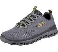 Skechers Glide-step Fasten Up, Scarpe da ginnastica Uomo, Grigio Mesh Red Trim, 46 EU