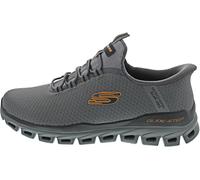 Skechers Glide-Step Noxus - Sneaker da uomo senza mani, Carbone/arancione, 45 EU