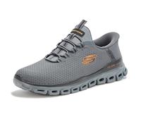 Skechers Glide-Step Noxus - Sneaker da Uomo Senza Mani, Carbone/Arancione, 9.5 Wide