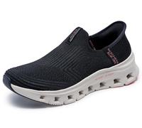 Skechers Glide-Step PRO Everyday Citizen Sneaker da Donna, Bordo Rosa Lavorato a Maglia Nera, 39 EU