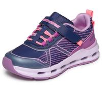Skechers Glide-Step + Sprint Lines - Sneaker da Ragazza, Colore: Blu Navy, Sintetico/Multi Trim, 3 UK Bambino