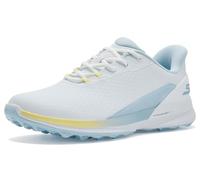 Skechers Go Golf Upper Lace-Up Spike Less Scarpa da Donna, Bianco/Blu/Giallo, Taglia 38