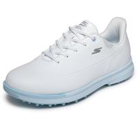 Skechers Go Jasmine 2 GF Scarpe da Golf Impermeabili con Lacci da Donna, Bianco/Blu, Taglia 38