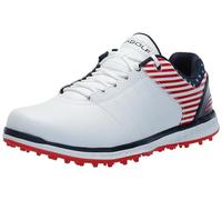 Skechers Go Pivot Spikeless Golf Shoe, Scarpe da Ginnastica Donna, Bianco Blu Navy Rosso, 35.5 EU