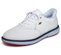 Skechers Go Prestige SL - Scarpe da Golf Impermeabili da Uomo, con Punte, Bianco/Blu Navy/Rosso, Taglia 42