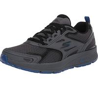 Skechers Go Run Consistent, Scarpe da ginnastica Uomo, Charcoal Leather Synthetic Blue Trim, 45 EU