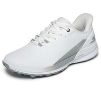 Skechers Go Scarpe da Golf da Donna con Tomaia Sintetica con Lacci, Senza Punte, Bianco/Argento, Taglia 40
