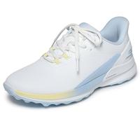Skechers Go Scarpe da Golf da Donna con Tomaia Sintetica con Lacci, Senza tacche, Bianco/Blu/Giallo, Taglia 40