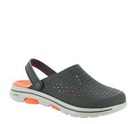 Skechers Go Walk 5 Astonished, Women's Slide Sport Sandal, Charcoal Orange, 43 EU