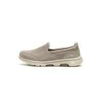 Skechers Go Walk 5, Sneaker Infilare Donna, Beige Taupe Textile Trim, 38.5 EU
