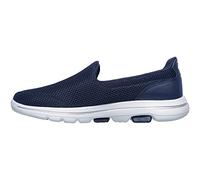 Skechers Go Walk 5, Sneaker Infilare Donna, Blu Navy Textile White Trim, 36.5 EU