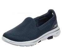 Skechers Go Walk 5, Sneaker Infilare Donna, Blu Navy Textile White Trim, 36 EU